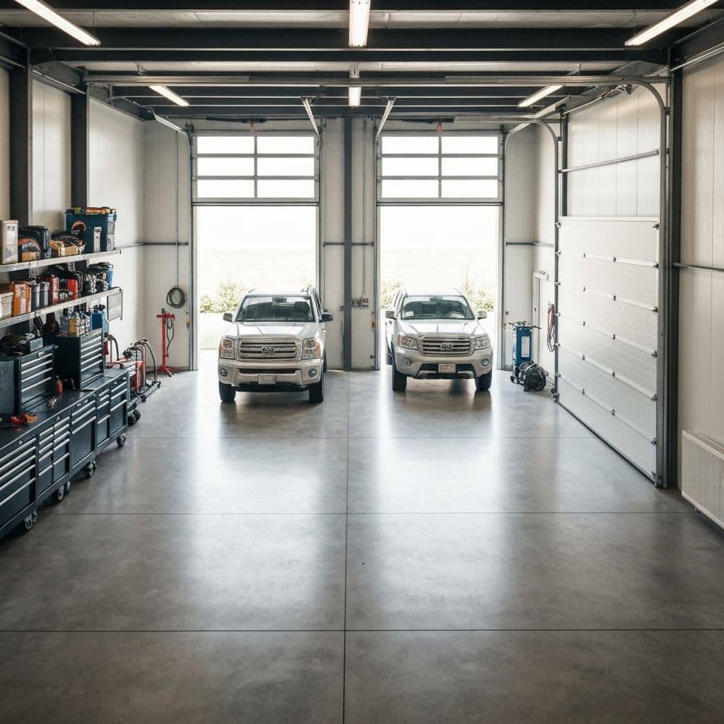 Feng Shui organized garage with clear pathways and positive energy flow
