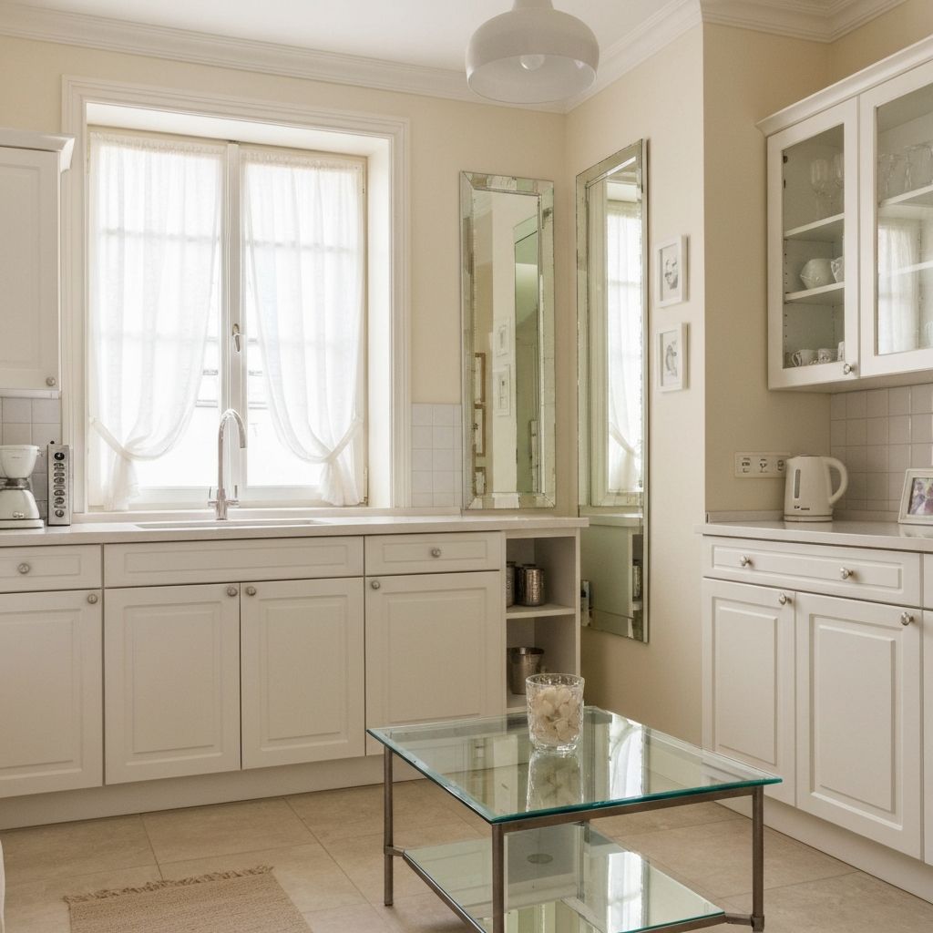 Strategic mirror placement in a small apartment expanding the space visually