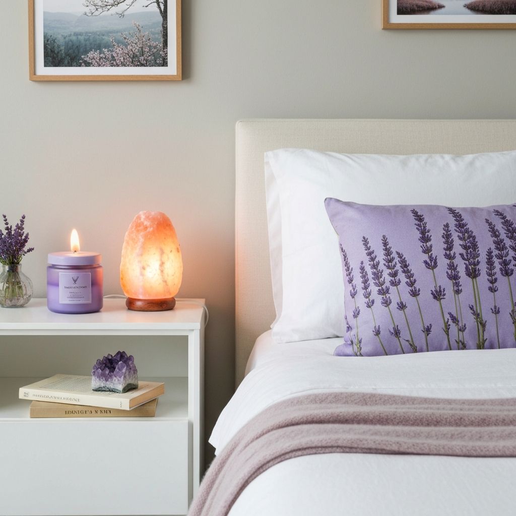 Feng Shui sleep sanctuary with calming elements
